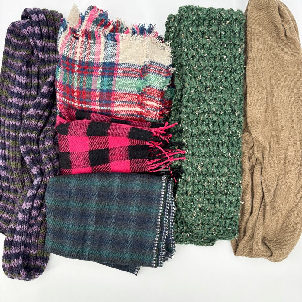 Lot 6 Women's Scarves Knit Infinity Plaid Buffalo Check Blanket Wrap Winter‎